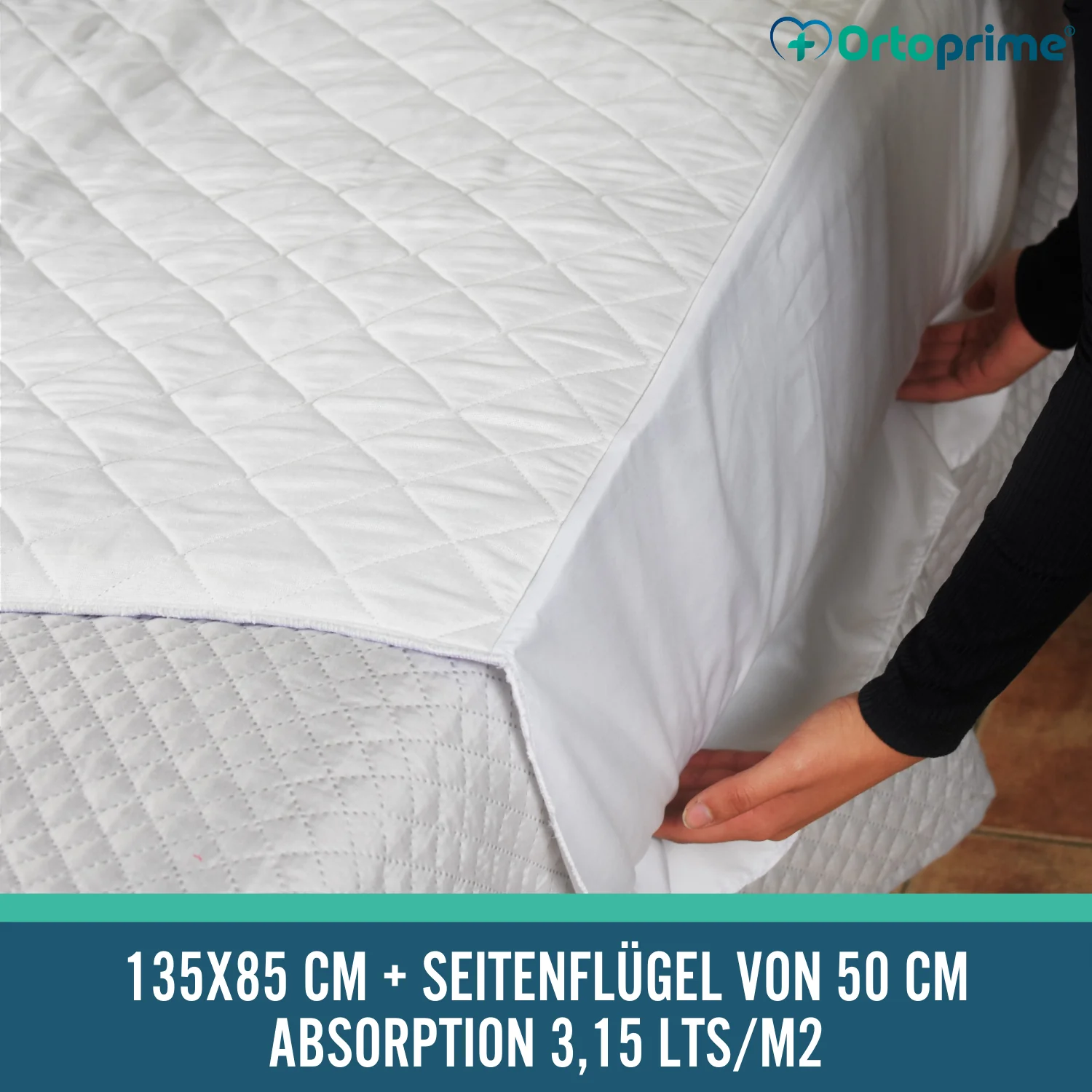 Absorbierende Matratzenauflage für Bett 135 cm, 3,15 Liter/m² - Image 4