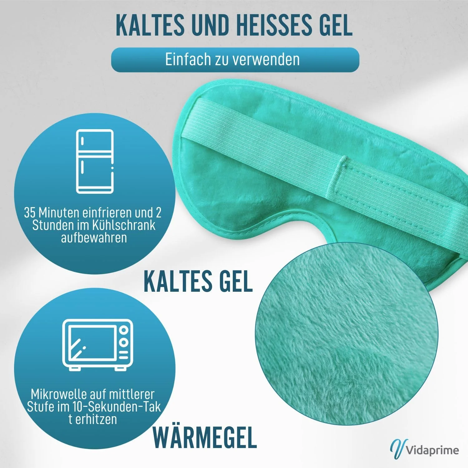 Kühl- und Wärme-Gelmaske mit verstellbarem Band für die Augen - Image 7