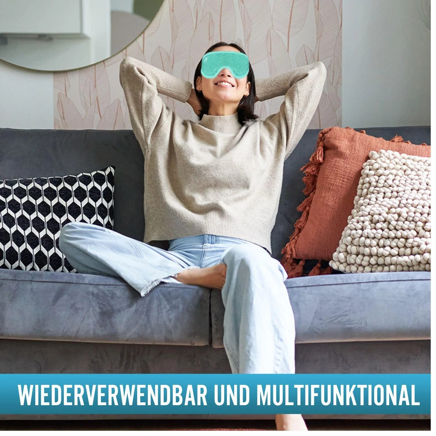 Kühl- und Wärme-Gelmaske mit verstellbarem Band für die Augen - Image 8