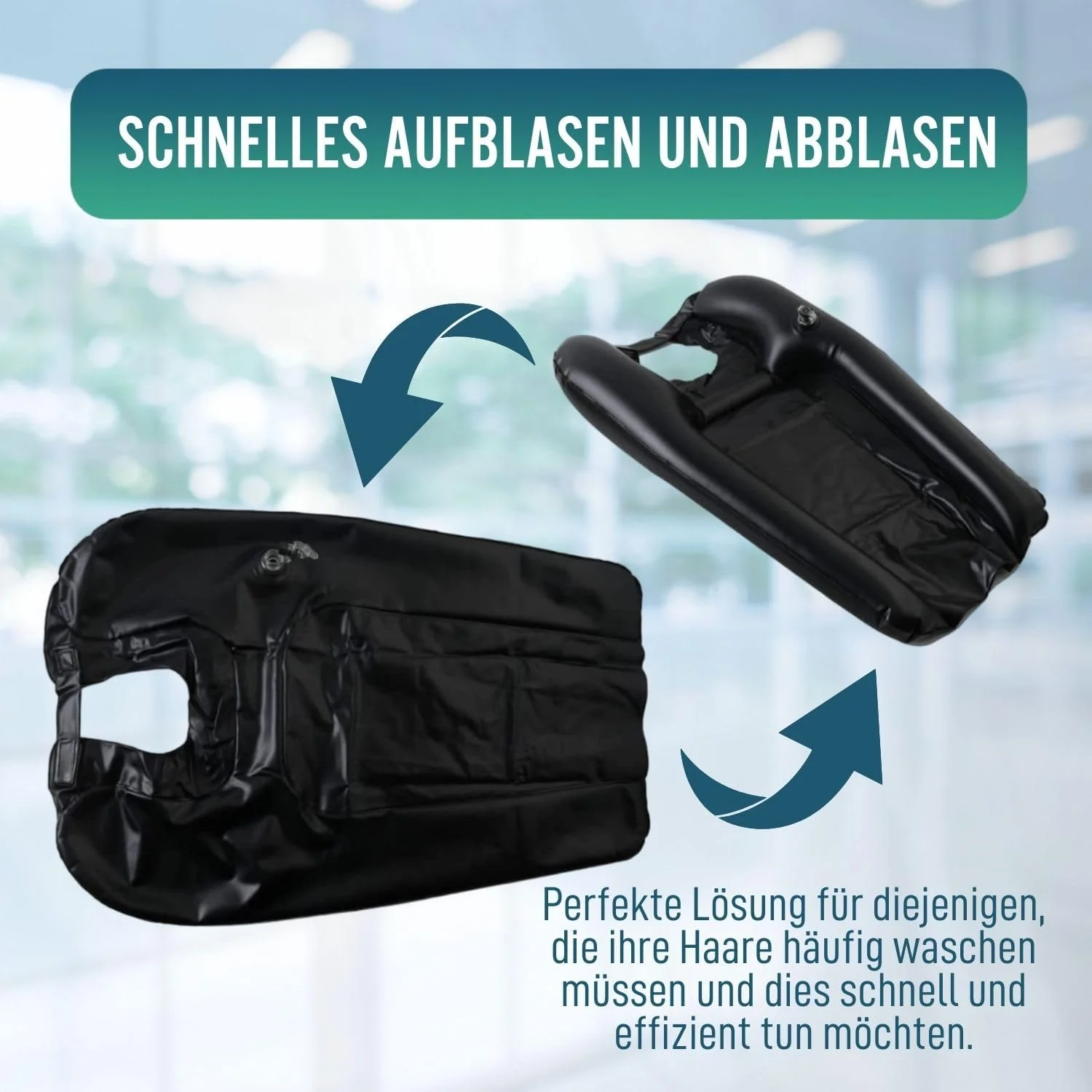 Aufblasbare ergonomische tragbare Haarwaschschüssel | Bequem und sicher - Image 9