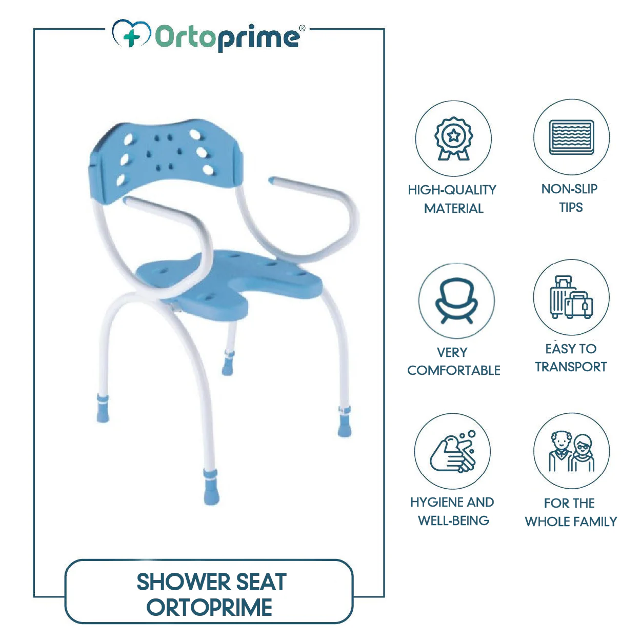 Duschstuhl mit U-förmiger Rückenlehne - Image 4
