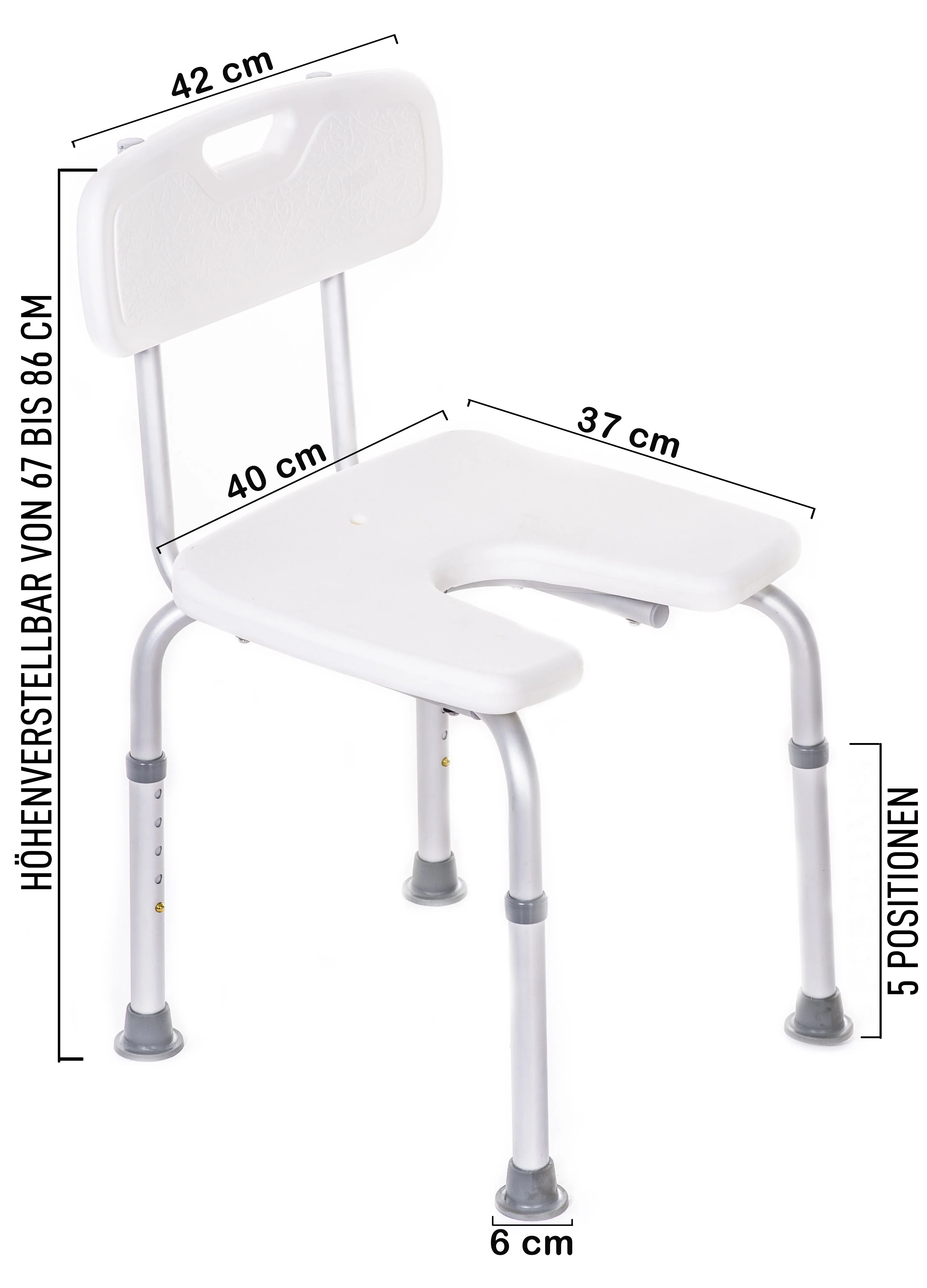 Duschstuhl U-Form Hygienischer Zugang - Image 8