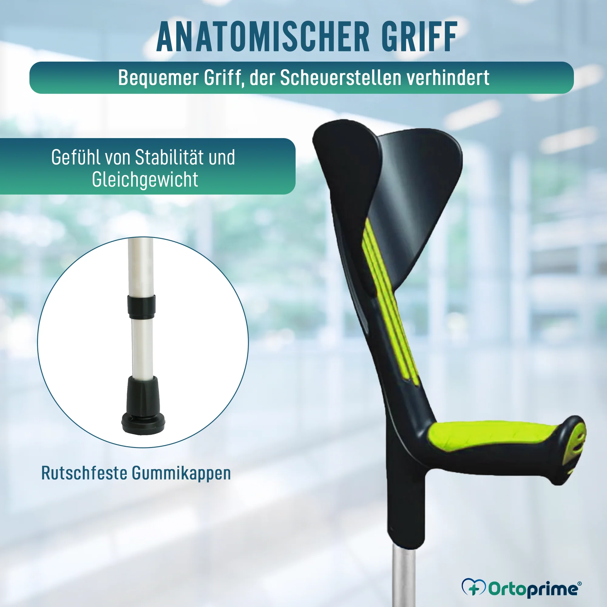 Erwachsene Orthopädische Anatomische Pistaziengrüne Gehhilfe | 1 Stück - Image 3
