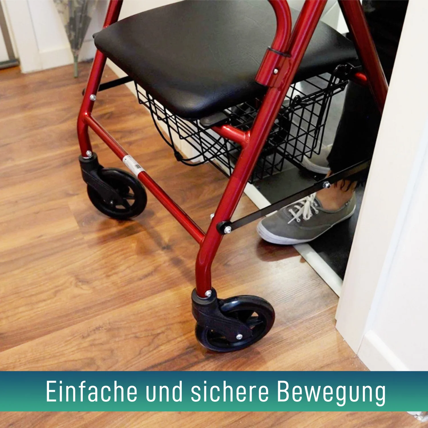Rollator aus Aluminium mit Bremsen und Gepolsterter Sitzfläche - Image 8