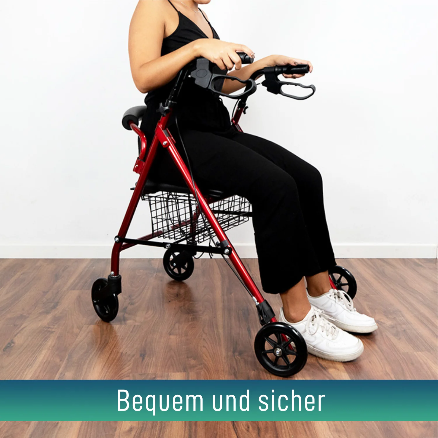 Rollator aus Aluminium mit Bremsen und Gepolsterter Sitzfläche - Image 9