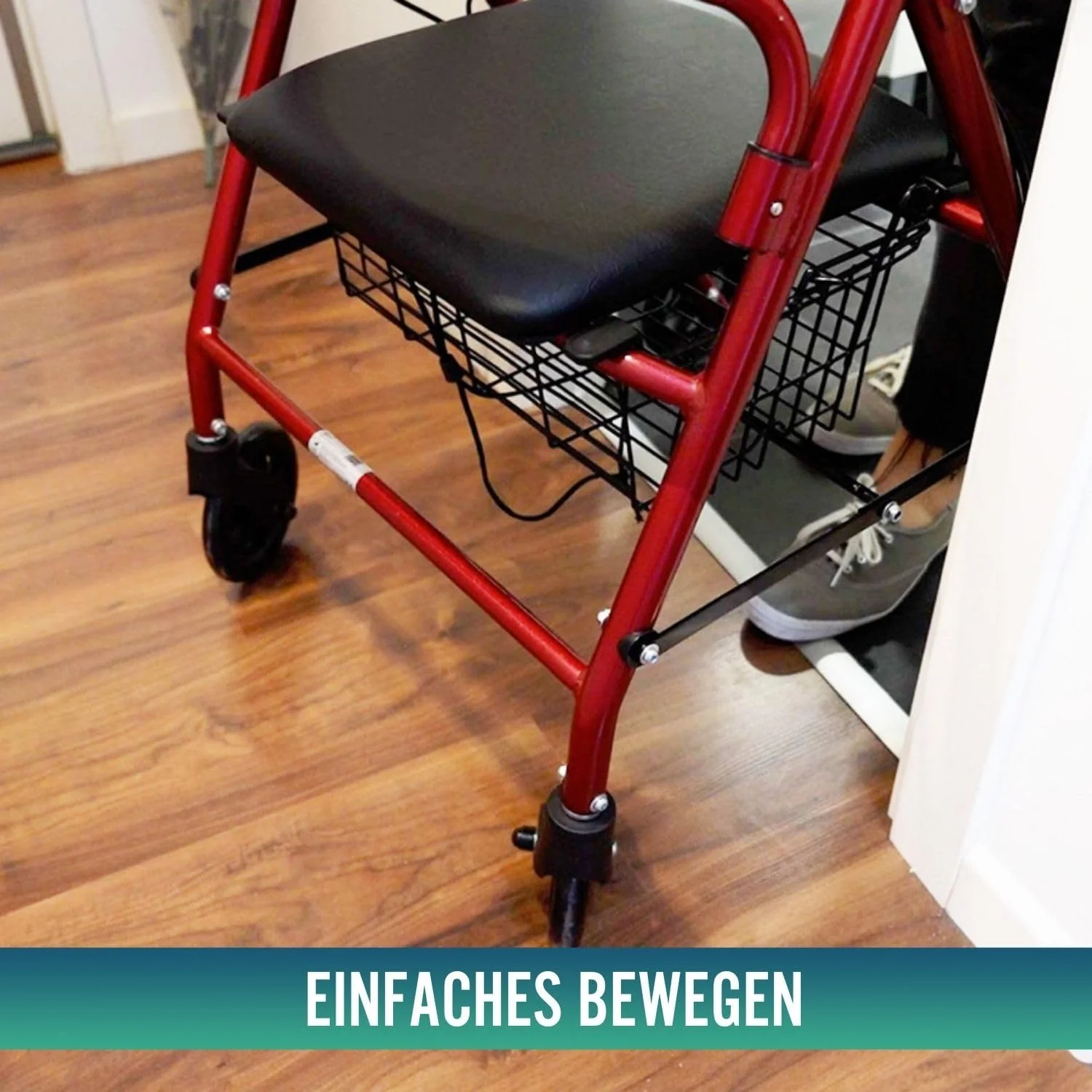 Rollator aus Aluminium mit Lastbremse und Gepolsterter Sitzfläche - Image 7