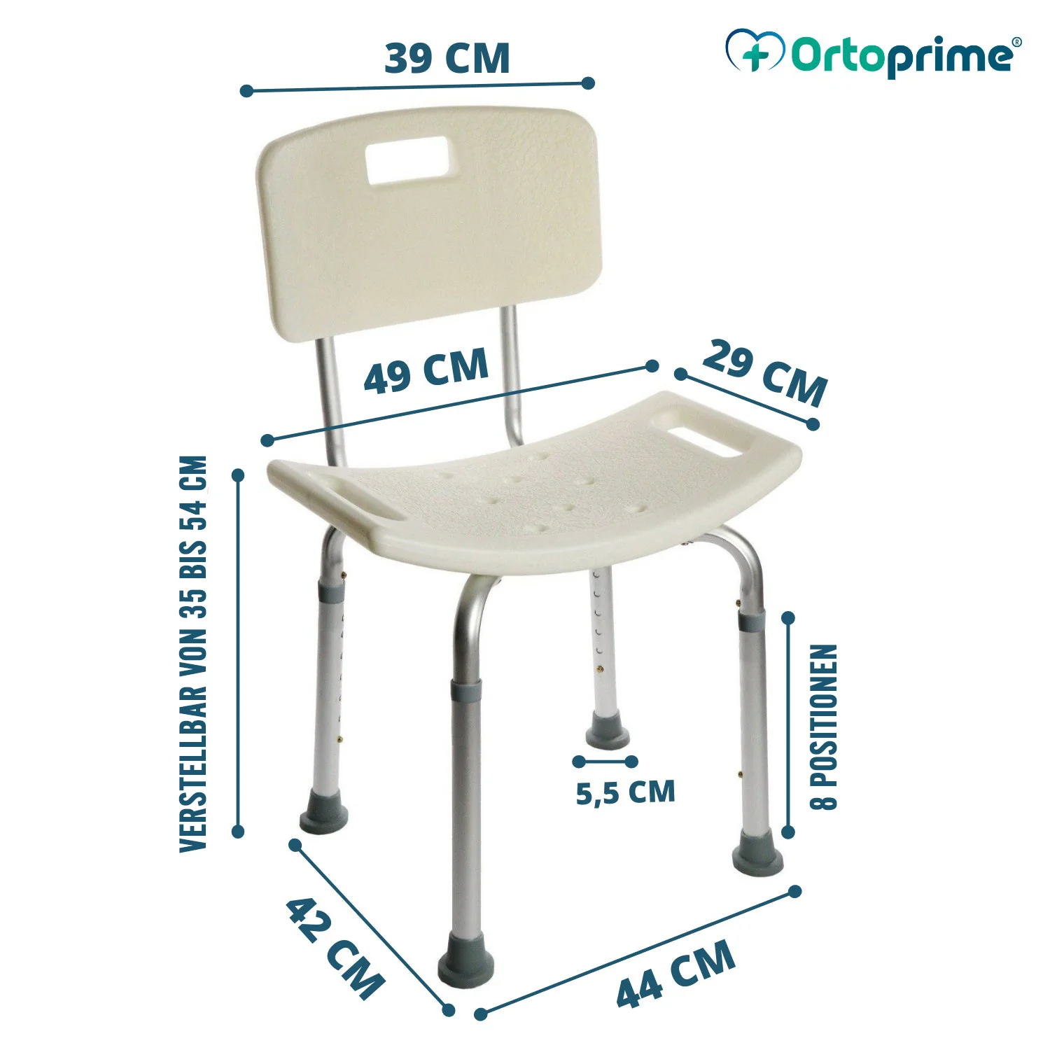 Rutschfester Duschhocker | Mit Rückenlehne - Image 6