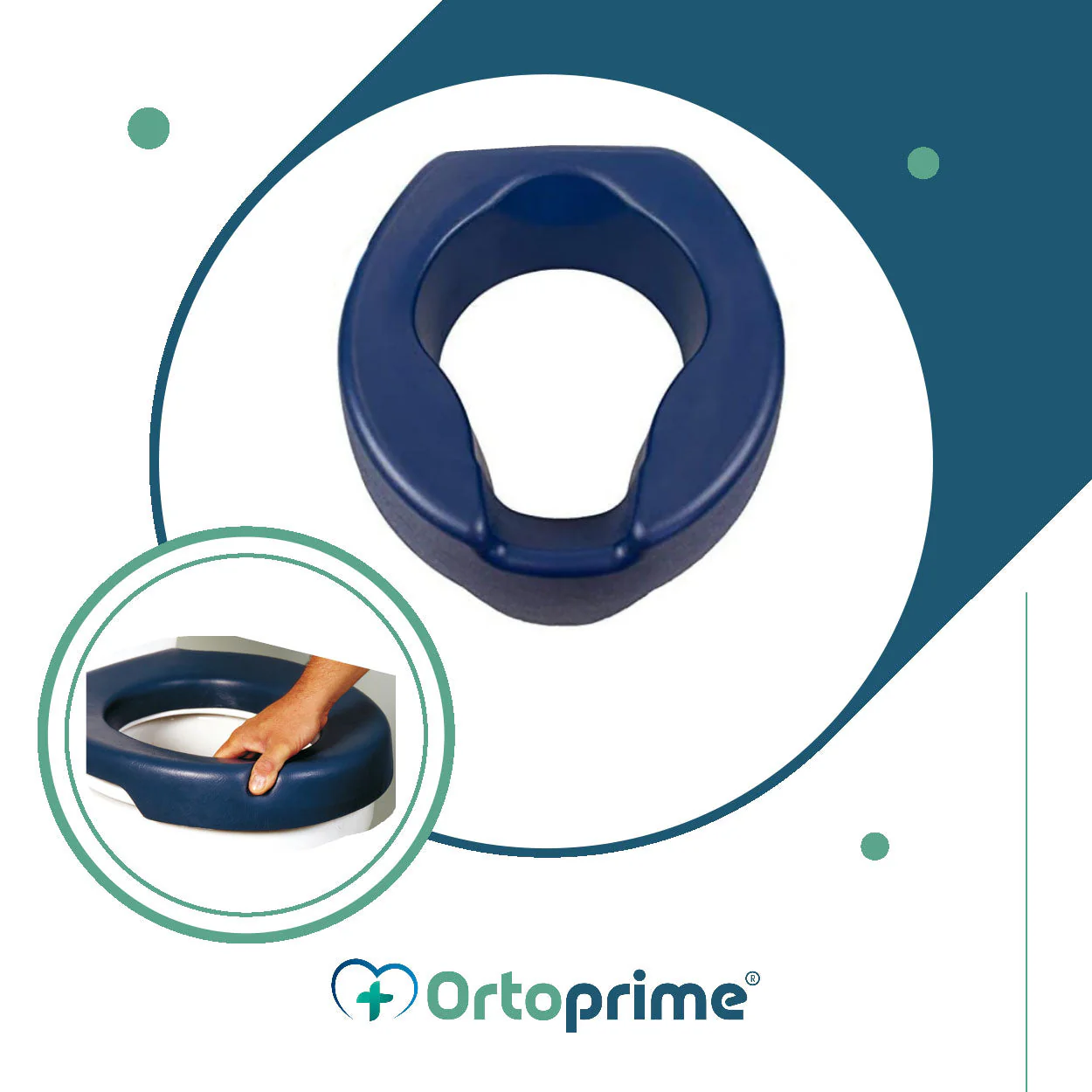 Weicher WC-Sitzerhöher 5 cm Blau - Image 3